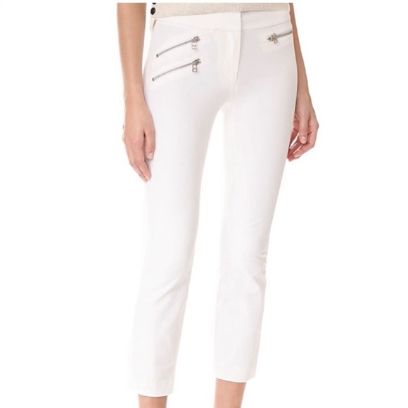 Veronica Beard Roxy Ankle Crop Pant White 6